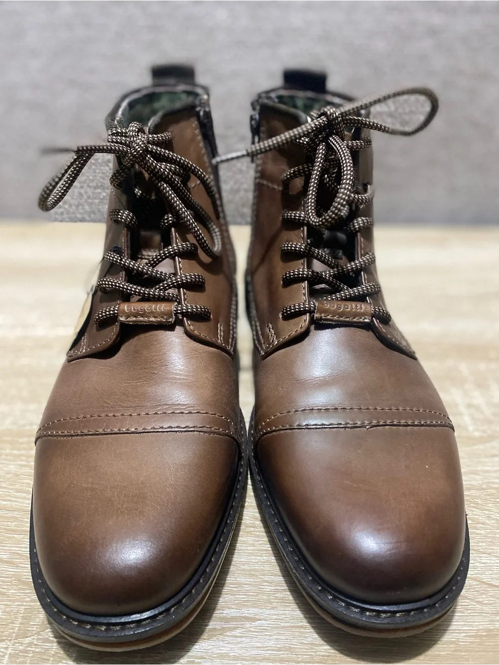 Bugatti Men's Brown Leather Chukka Lace-Up Boots